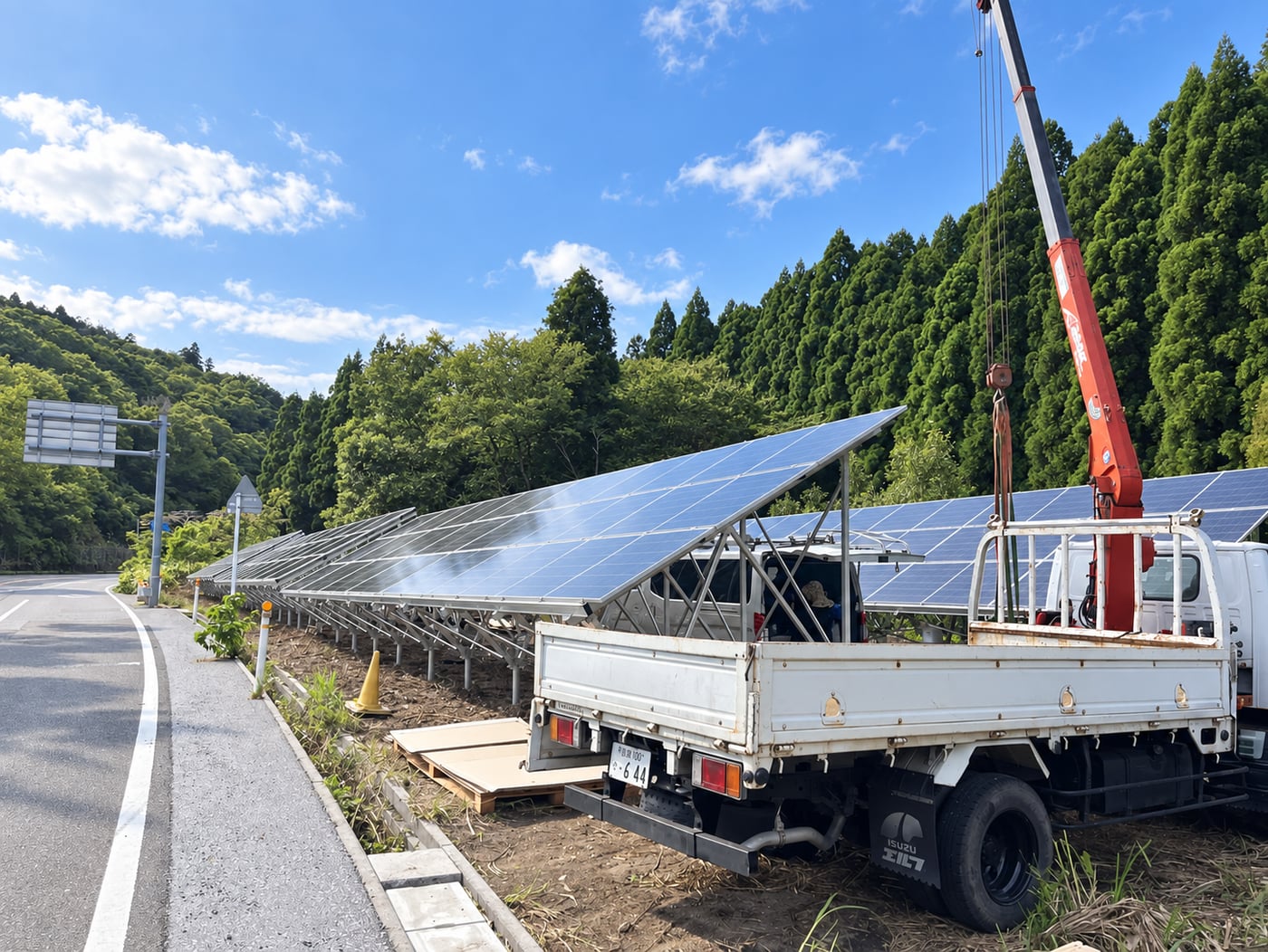 設置工事の現場